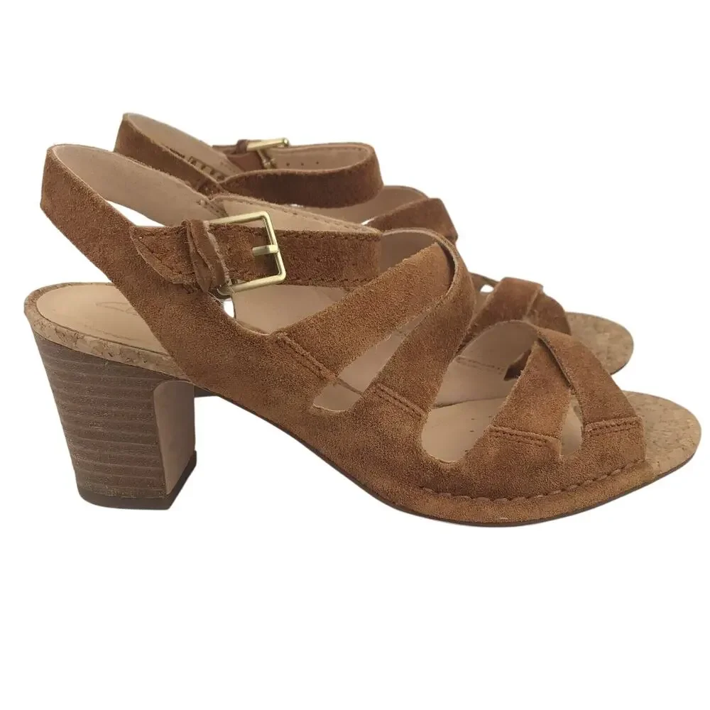 Clarks Cushion Plus Strappy Sandals Brown Suede 3